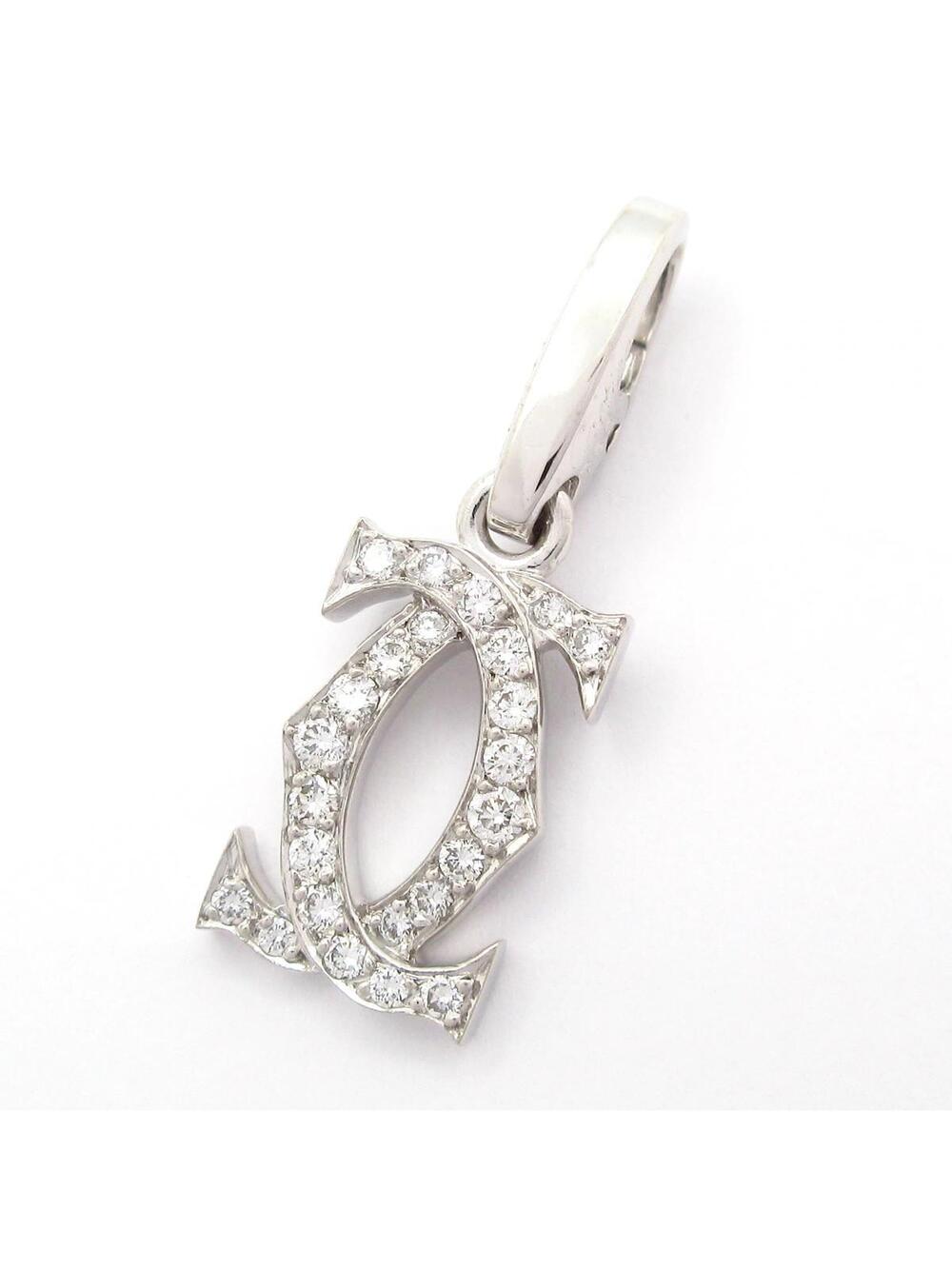 Cartier 2C/C2 Diamond Charm 18K White #363397C19B